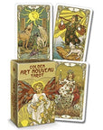 Minibaraja de cartas de tarot dorado Art Nouveau