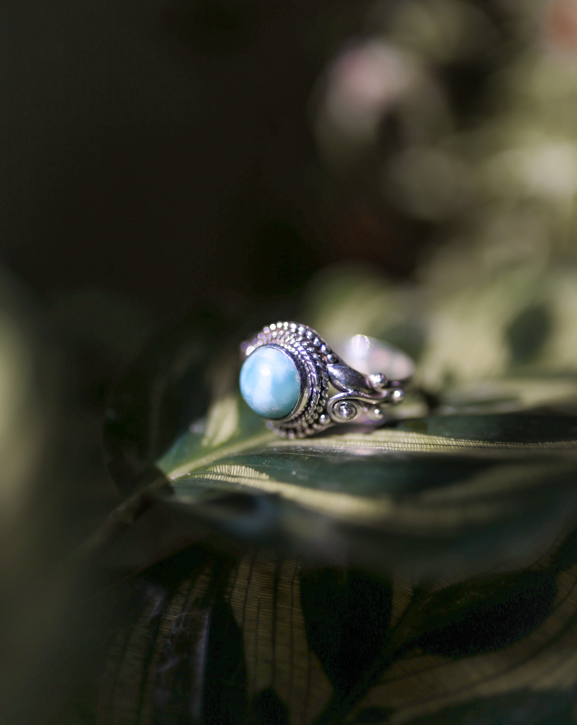 Anillo de plata Larimar - GreenWitchArt